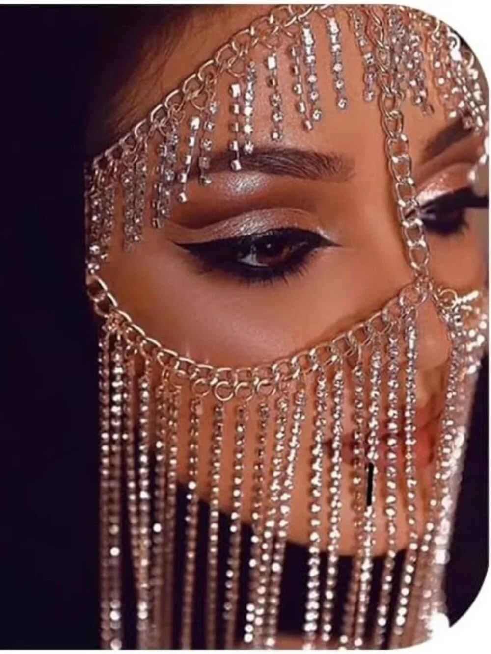 Rhinestone Layered Masquerade Mask